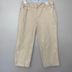 APT.9 Maxwell fit crop trouser dress pants. Size 8. Color Kaki.